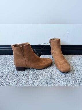 Time and Tru Suede Ankle Boots in Chestnut
